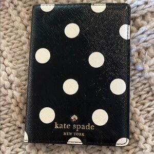 Kate Spade Black and White Polka Dot Passport Holder
